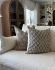 Niva Floral Block Printed Pillow Cover | Sage Green