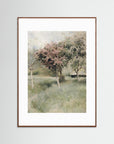 Antique Blossom Tree Field Vintage Wall Art Oak Dark White