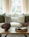 Leme Olive Green Cotton Pillow Cover