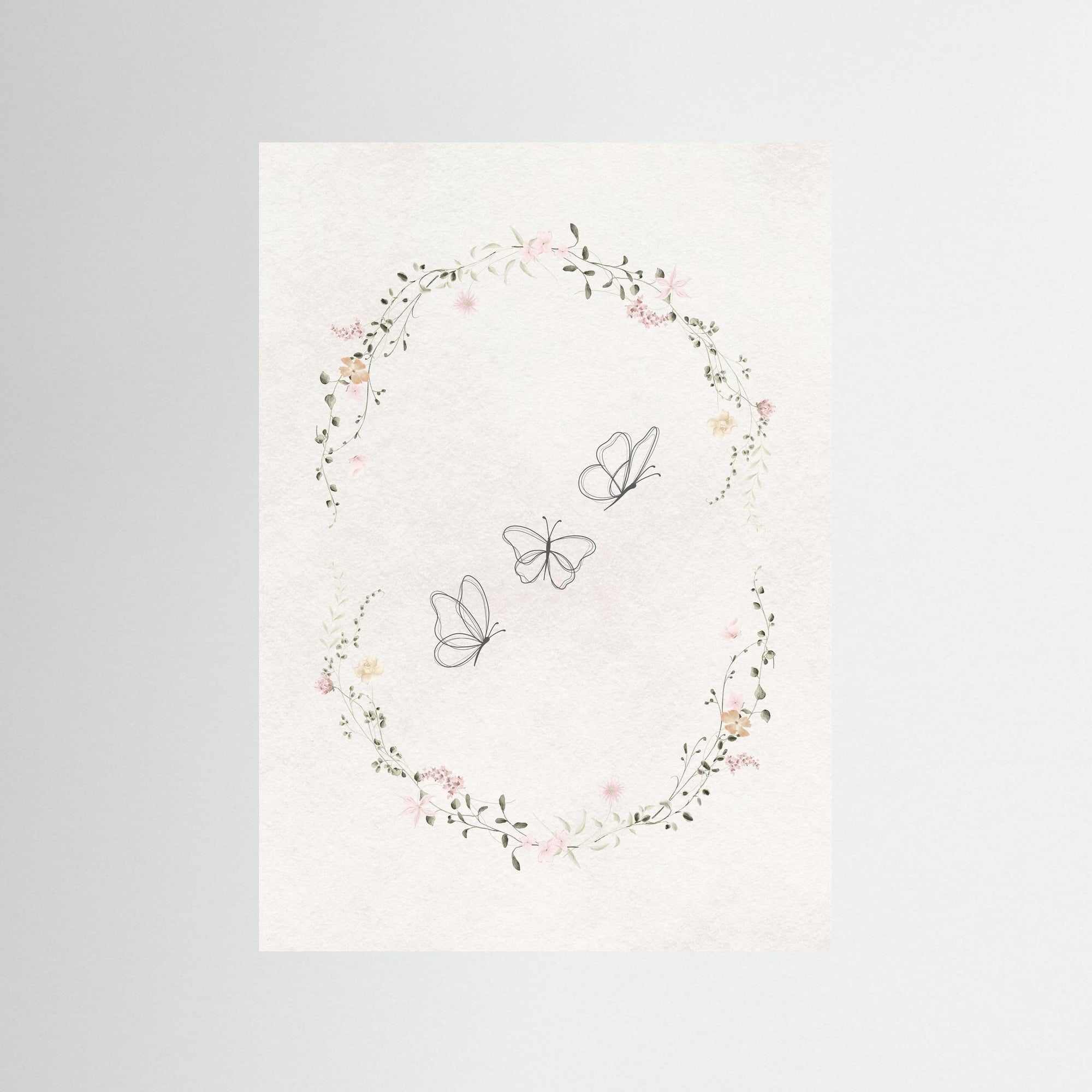 Three Butterfly Wall Art | Children's Room Decor No Frame