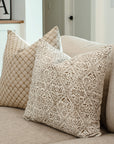 Mariella Floral Block Printed Pillow Cover | Mustard