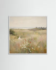 Countryside Wildflower Gathering Fine Art Print White Wood No border
