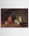 Pears Still Life Painting Art Print White Wood No border