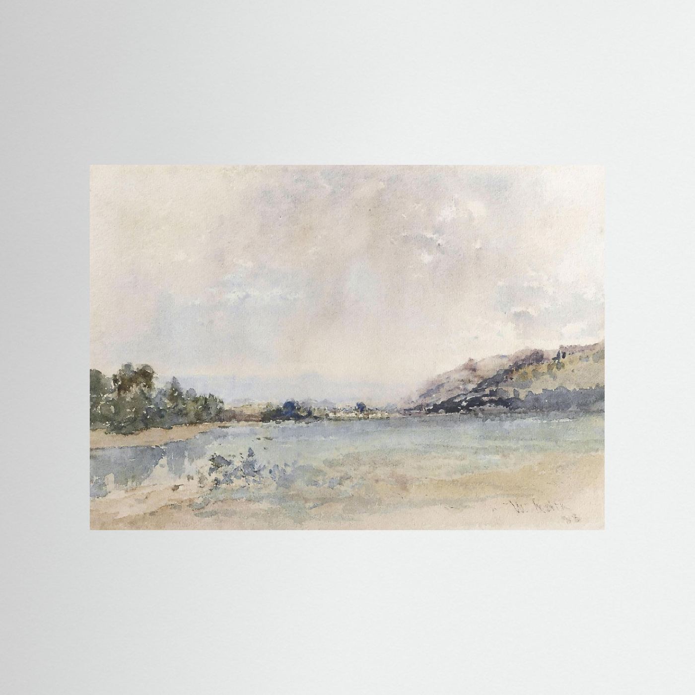 Calm Water Landscape Print | Coastal Wall Art for Neutral Home Decor No Frame No border