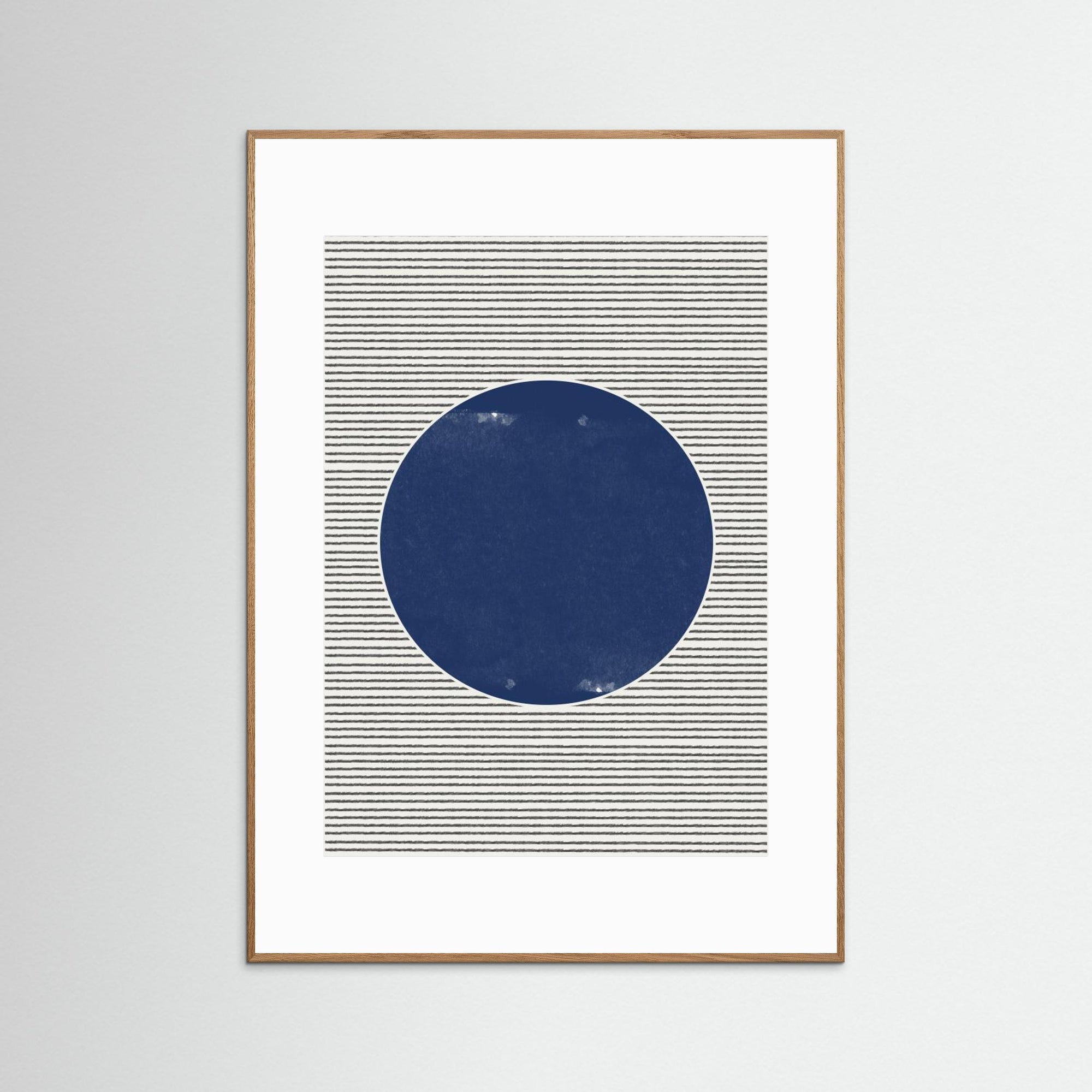 Watercolor Circle and Stripes by The Miuus Studio Oak Nature White