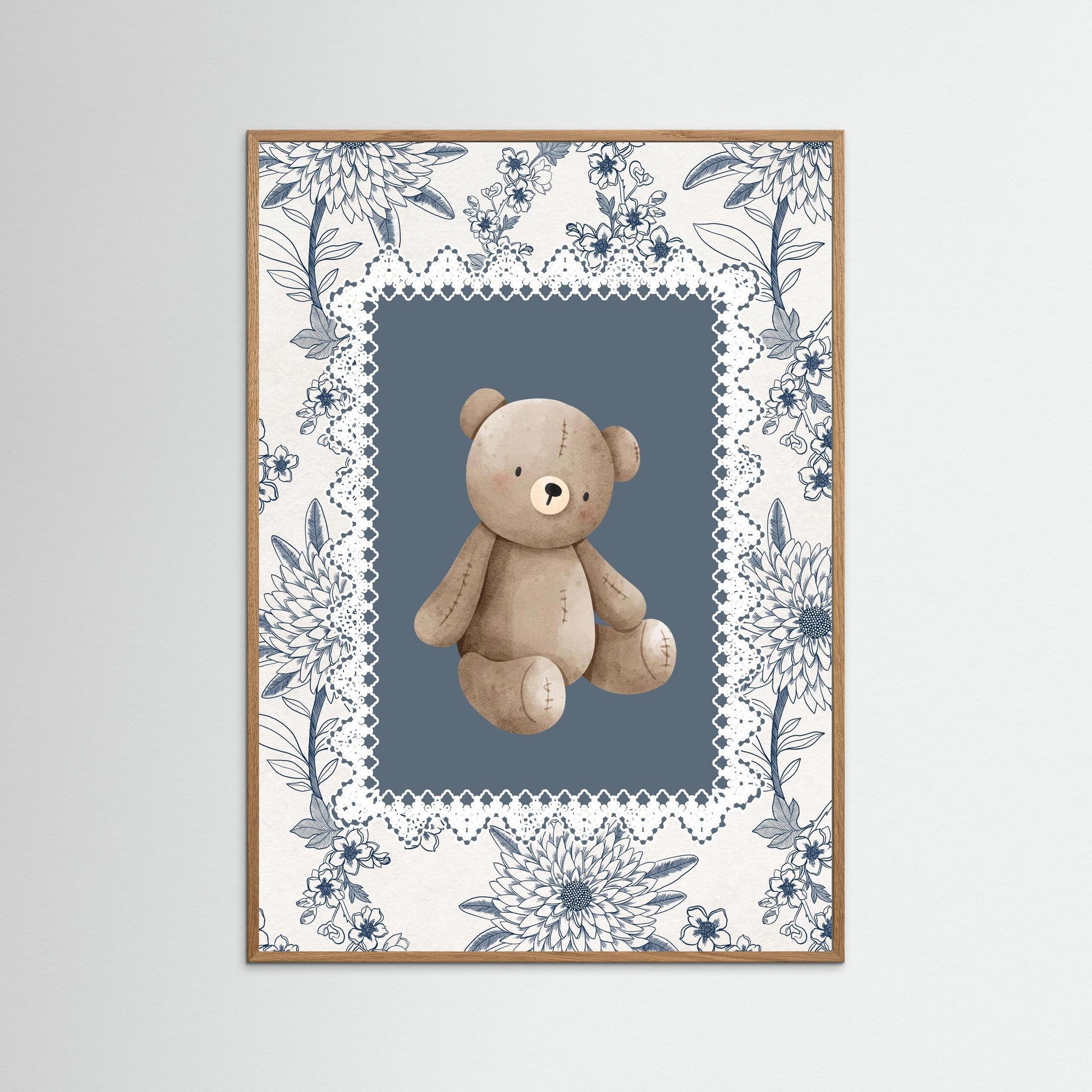 Teddy Bear Art Print | Children's Room &amp; Nursery Wall Art Oak Nature