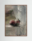 Spring Flowers Art Print Oak Dark No border