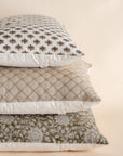 Cora Floral Block Printed Pillow Cover | Brown | Lumbar