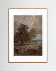 Autumn Landscape Art Print Oak Nature White