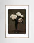 White Floral Vase Art Print Oak Nature White