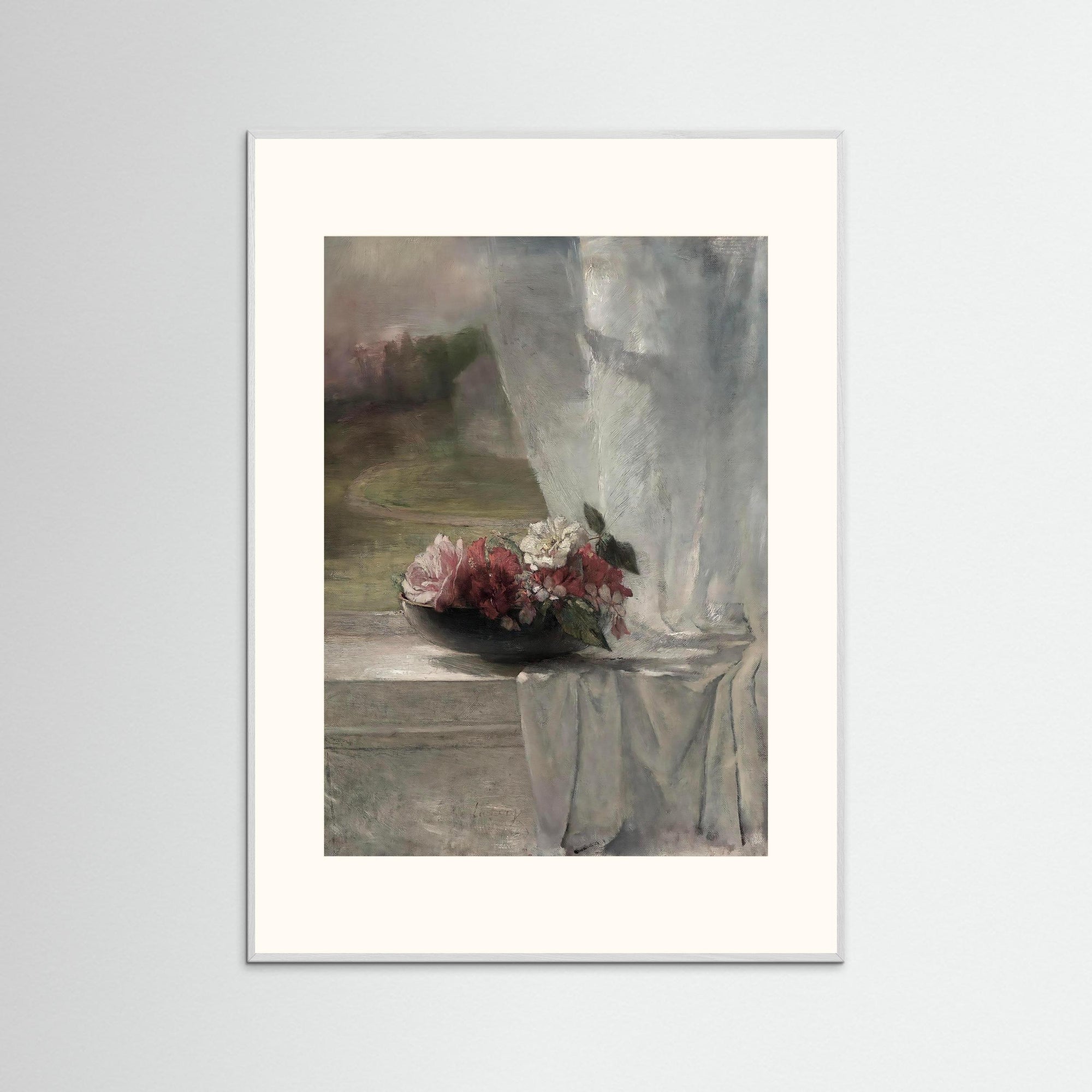 Spring Flowers Art Print White Wood Freja