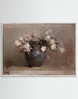 Vase of Roses Fine Art Print White Wood No border