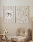 Blush Pink Bow Art Print | Girls Room & Nursery Wall Art