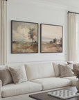 Old World Farmhouse Landscape Canvas