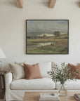 Vintage French Countryside Pond Landscape | Canvas