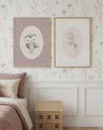 Owl Pink Botanical Art Print | Children's Room & Nursery Wall Art