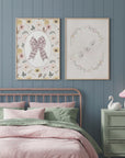 Pink Gingham Bow Wall Art | Girls Bedroom & Nursery Decor