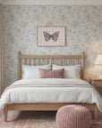 Butterfly on Gingham Art Print | Vintage Cottage Wall Art