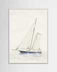 Sailboat Wall Art Print White Wood No border