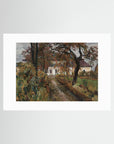 Cottage Landscape Art Print No Frame White