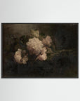 Peonies Bouquet Still Life Art Print Black Wood No border