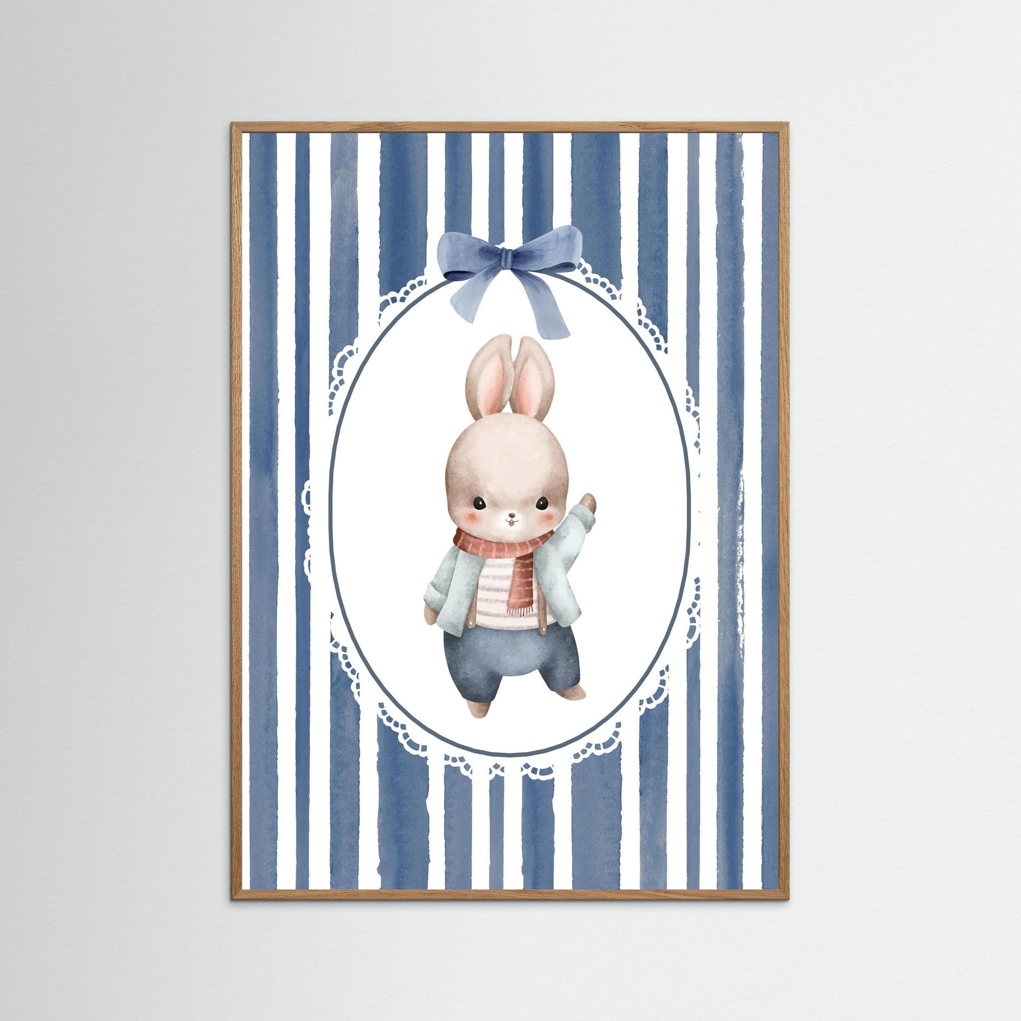 Bunny Illustration | Boys Room &amp; Nursery Wall Decor Oak Nature