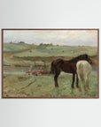 Timeless Equestrian Landscape Fine Art Print Oak Dark No border