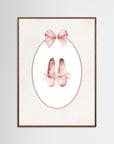 Pink Shoes Art Print | Girls Room & Nursery Wall Art Oak Dark