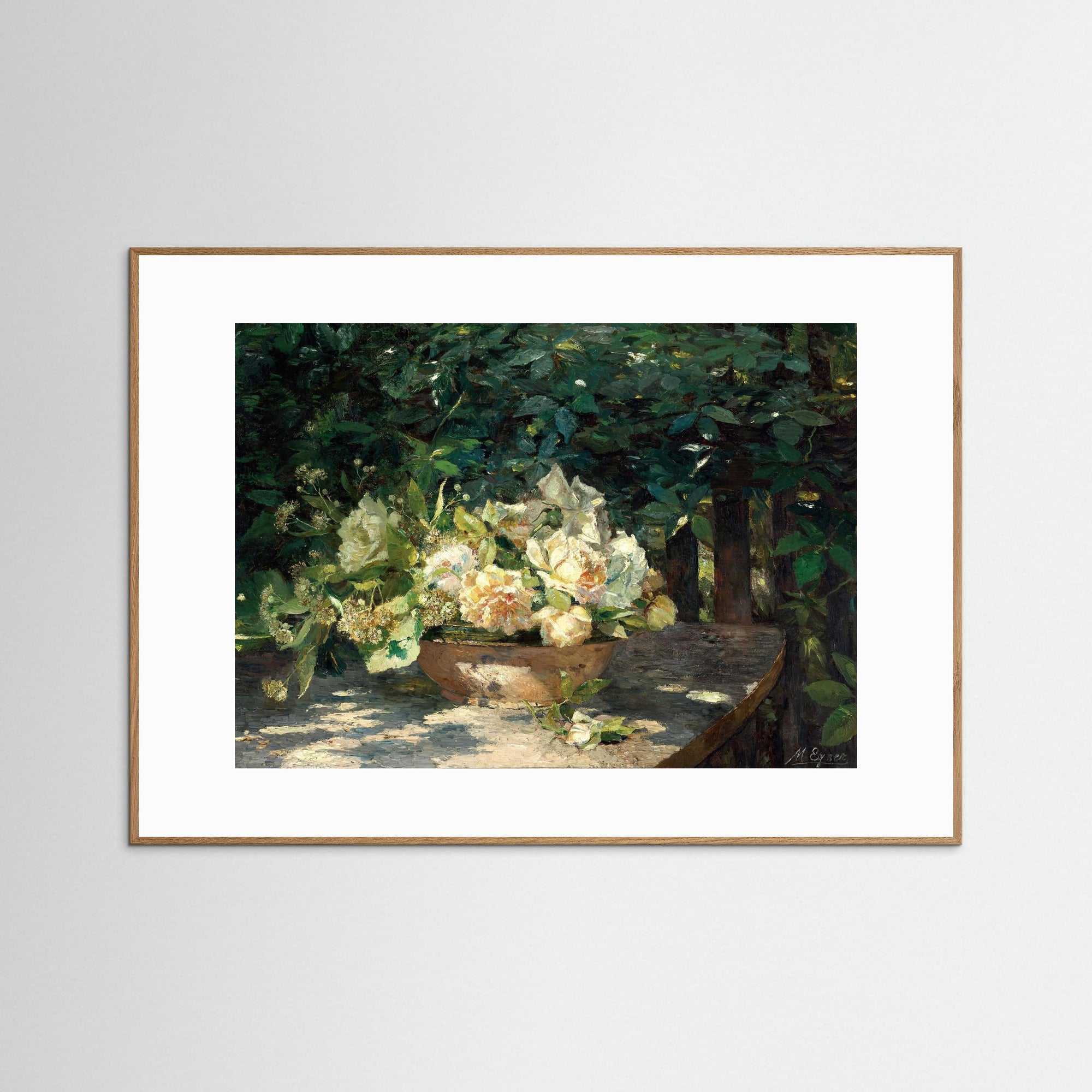 Garden Gathering Floral Artwork Oak Nature White