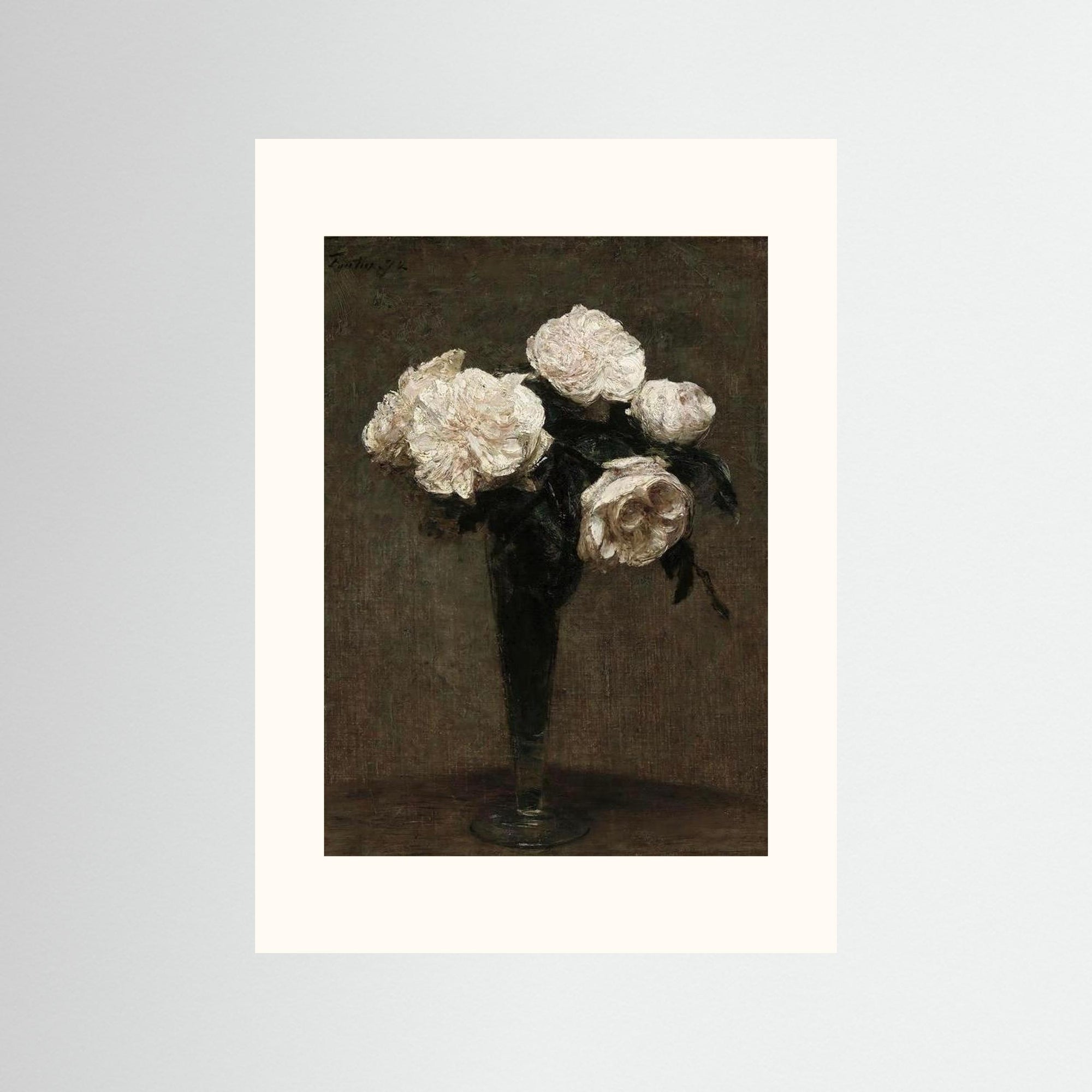 White Floral Vase Art Print No Frame Freja