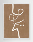 Brown Single Line Artwork by Elena Ristova White