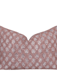 Kay Floral Block Printed Pillow Cover | Rust | Lumbar