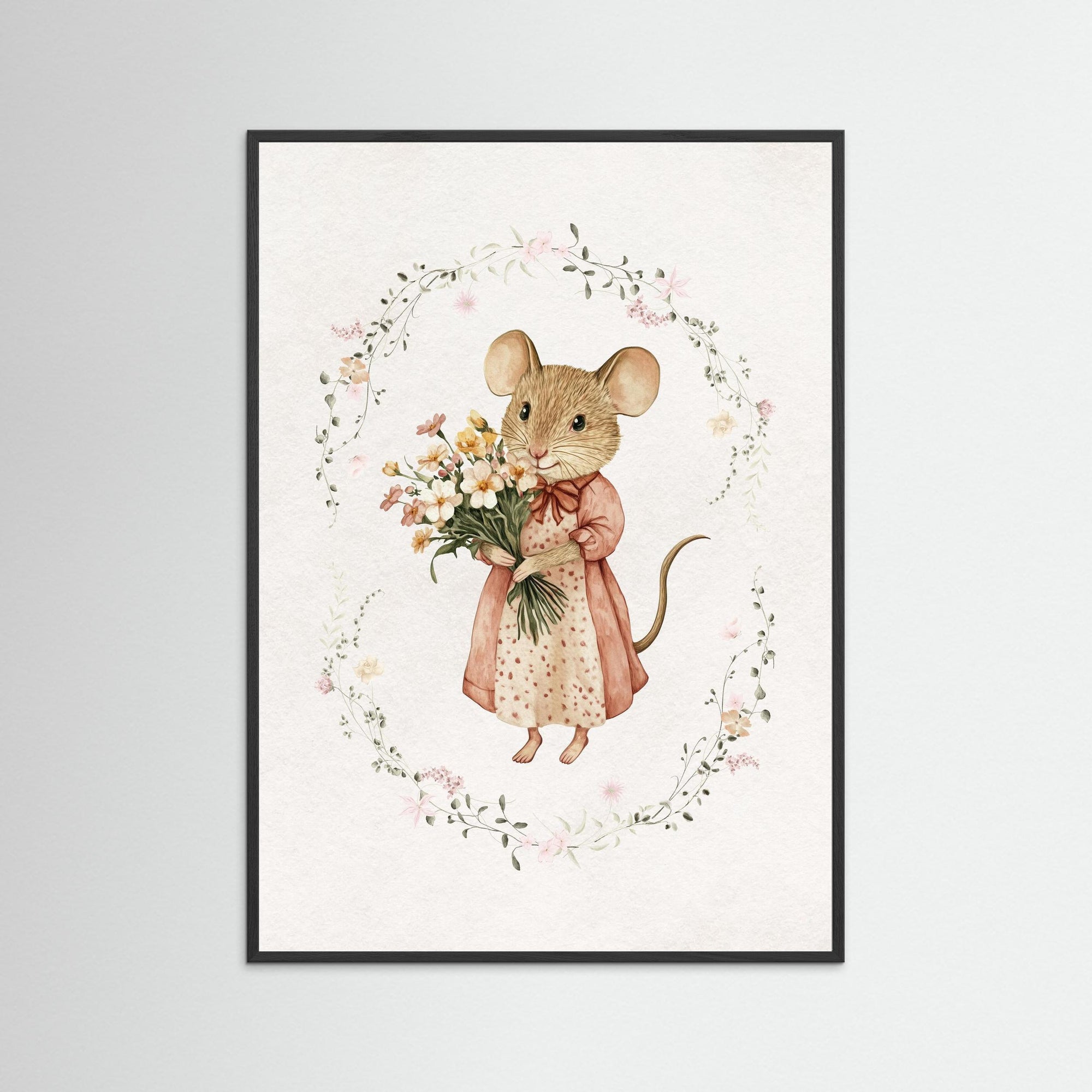 Sweet Mouse Wall Art | Kids Room & Nursery Decor Black Wood