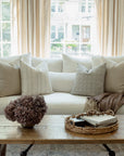 Faye Blue Vine Stripe Pillow Cover