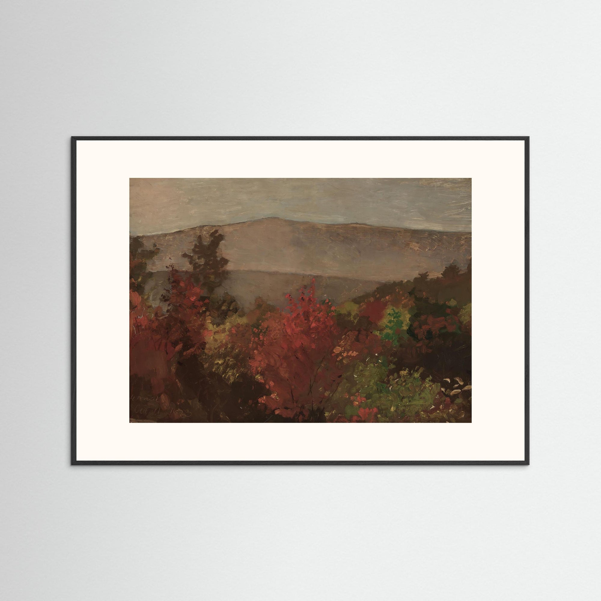 Fall Mountain Scenic Fine Art Print Black Wood Freja