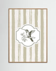 Hummingbird Wall Art | Botanical Nature Art Print Oak Nature