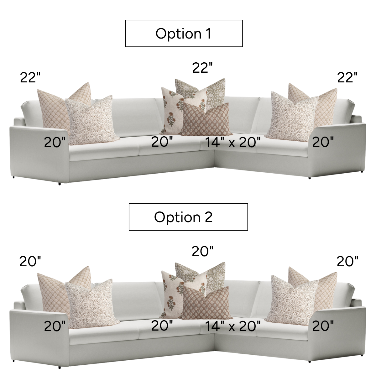 Pinecrest Sectional Pillow Combination | Set of Seven Pillow Covers
