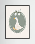 Goose Illustration | Children's Room Decor Black Wood