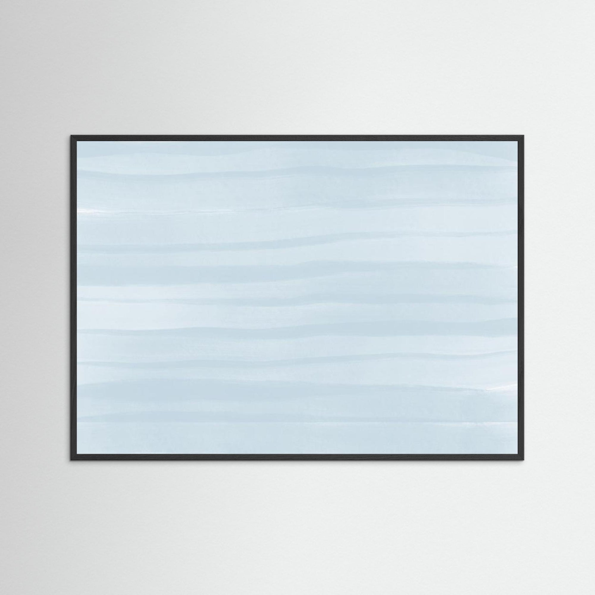 Waves of Blue by Uplusmestudio Black Wood No border