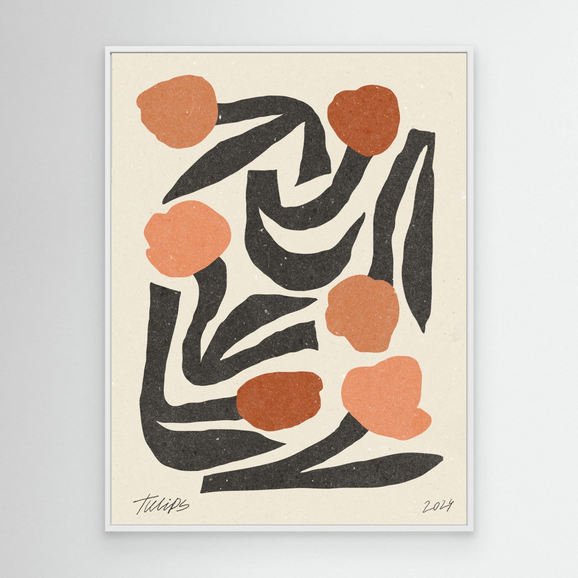 Modern Flower 03 by Nktn White