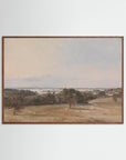 Vintage Pastoral Landscape Art Print Oak Dark No border