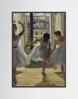 Three Dancers in an Exercise Hall by Edgas Degas Black Wood No border