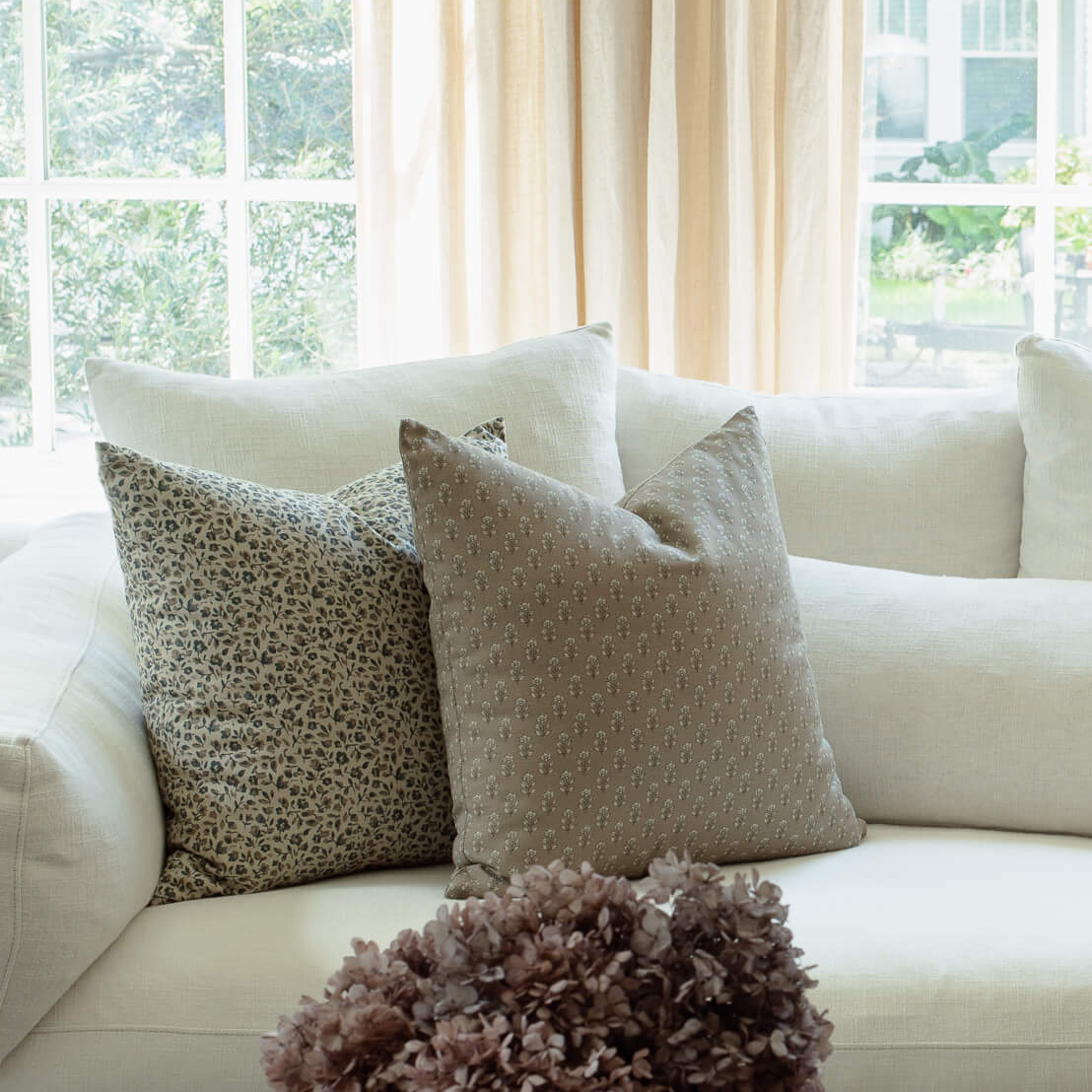 Simone Brown Floral Pillow Cover