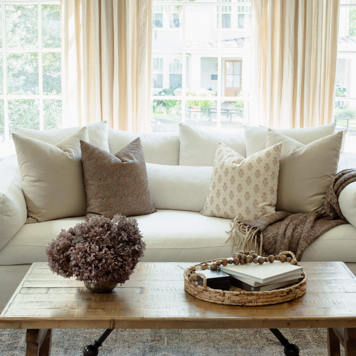 Odette Terracotta Botanical Pillow Cover
