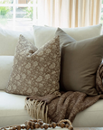 Clara Taupe Floral Pillow Cover