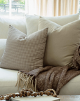 Elodie Taupe Gingham Pillow Cover