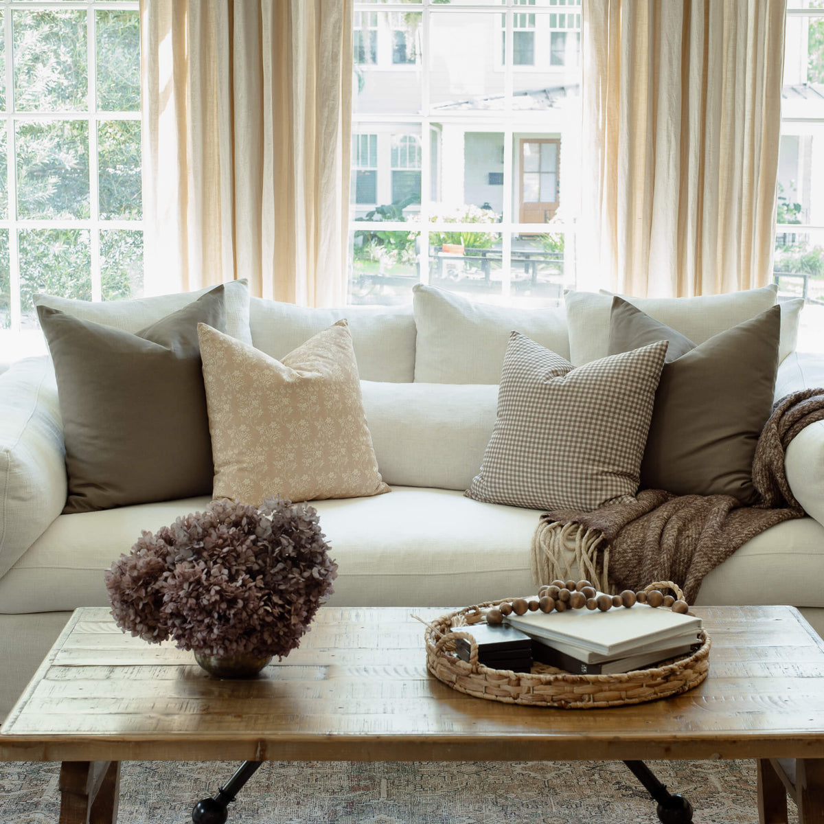 Fleur Sand Floral Pillow Cover
