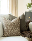 Madeleine Taupe Botanical Pillow Cover