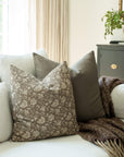 Clara Taupe Floral Pillow Cover