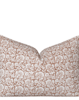 Seville Floral Block Printed Pillow Cover | Terracotta | Lumbar